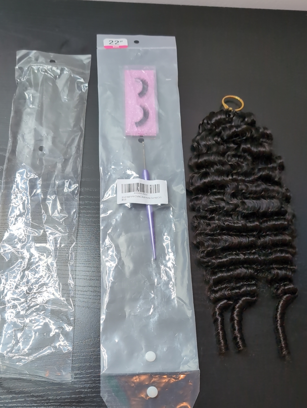 20 In 66 G Human Crochet Hair Burmese Curly With Spiral Ends Natural Black